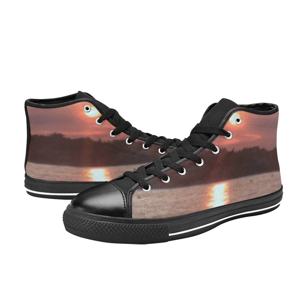Glazed Sunset Collection Women's Classic High Top Canvas Shoes (Model 017)