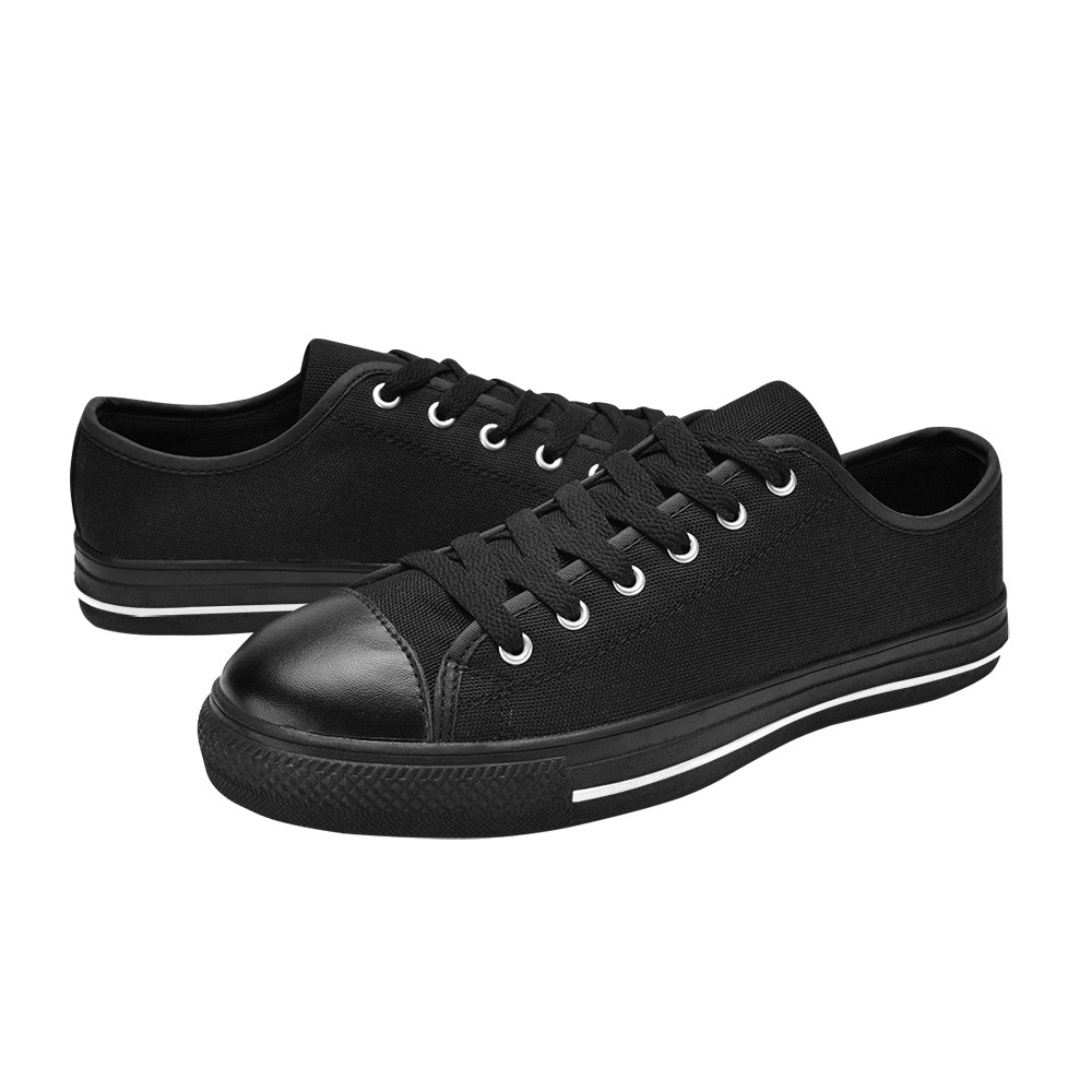 BLACK Women's Classic Canvas Shoes (Model 018)