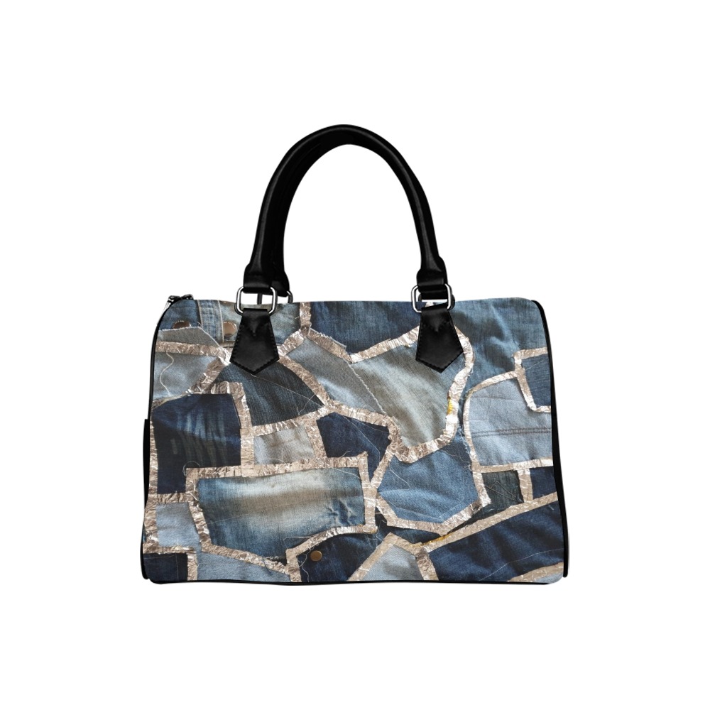 Sac Boston Denim Patchwork Boston Handbag (Model 1621)