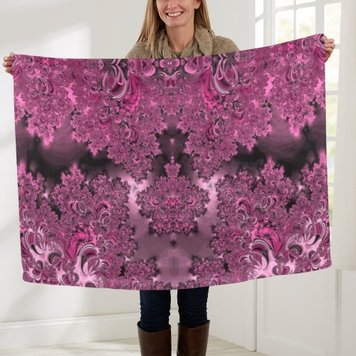 Pink Azalea Bushes Frost Fractal Baby Blanket 40"x50"