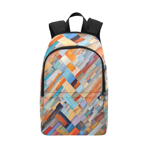 Rectangular patches of many colors abstract art Fabric Backpack for Adult (Model 1659)
