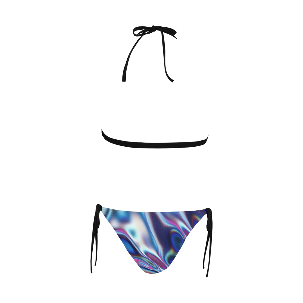 Ripples Buckle Front Halter Bikini Swimsuit (Model S08)
