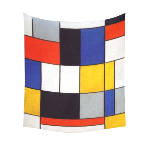 Composition A by Piet Mondrian Cotton Linen Wall Tapestry 60"x 51"
