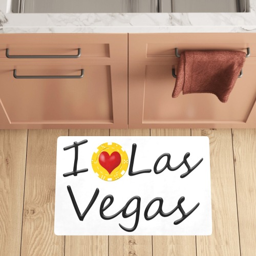 I Love Las Vegas / White Kitchen Mat 28"x17"