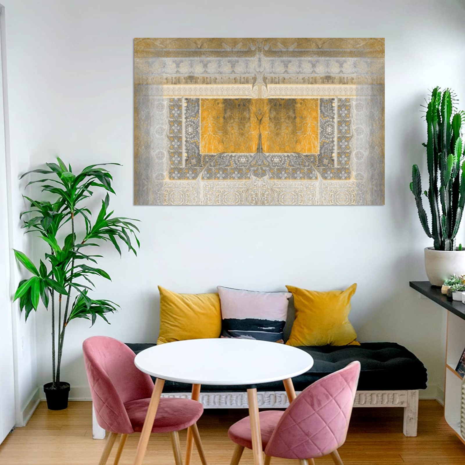 mosaic and snake 6 Frame Canvas Print 48"x32"