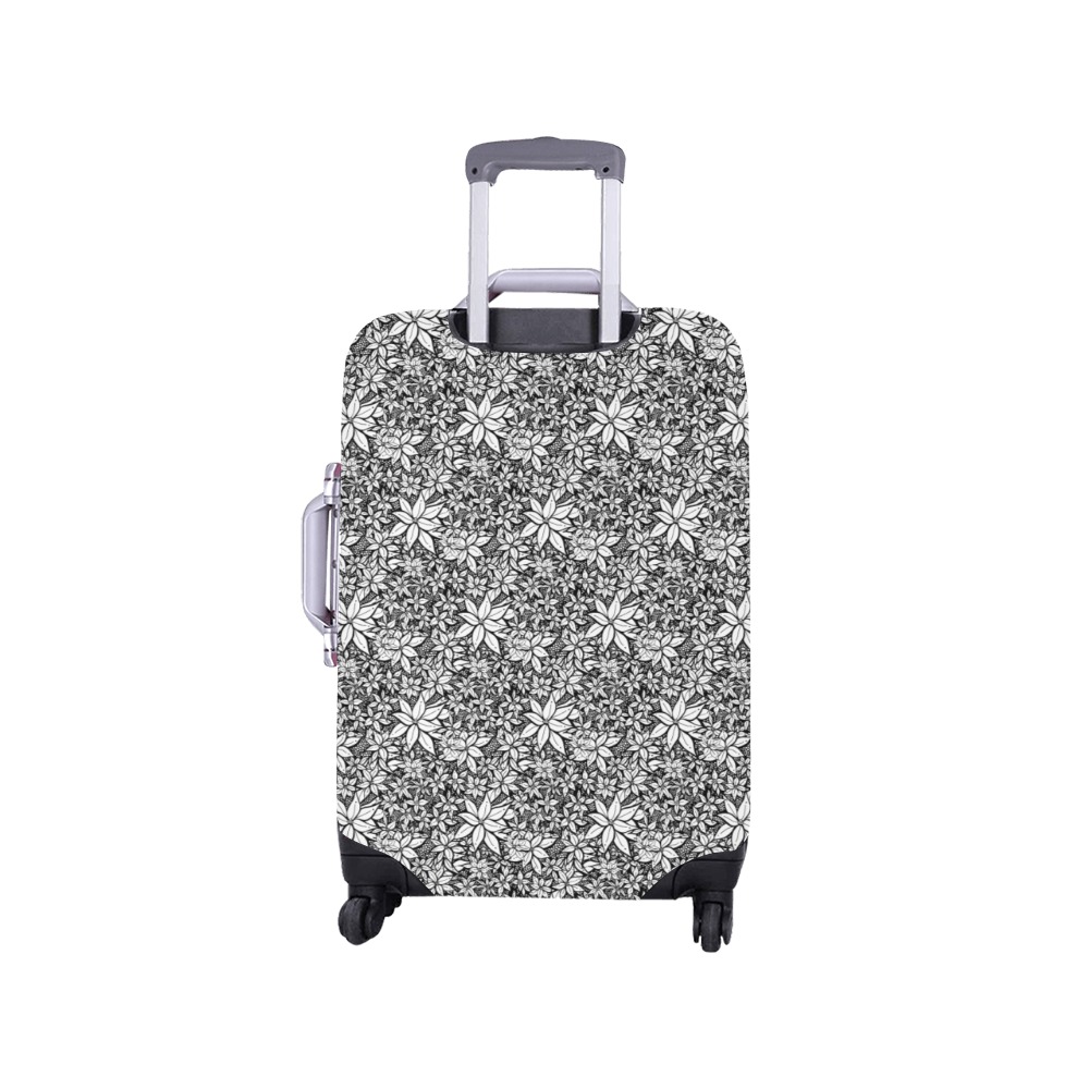 Petals in the Wind Black Luggage Cover/Small 18"-21"