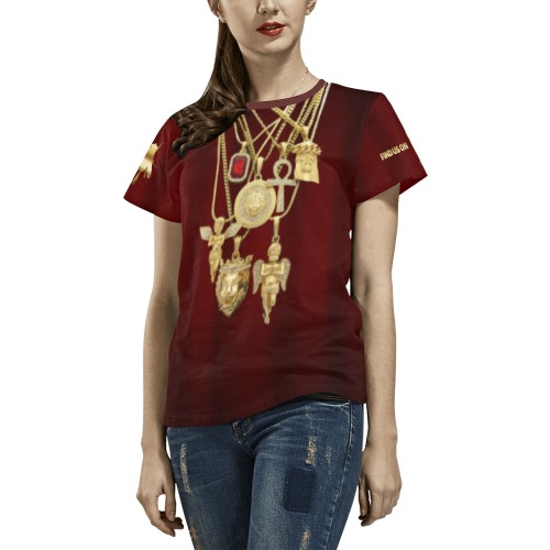 Gold Collectable  Fly All Over Print T-Shirt for Women (USA Size) (Model T40)