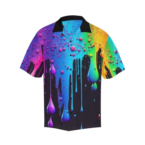 Neon Paint Drips 7 Hawaiian Shirt with Merged Design (Model T58)