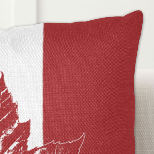 Cool Retro Canada Flag Linen Zippered Pillowcase 18"x18"(Two Sides)