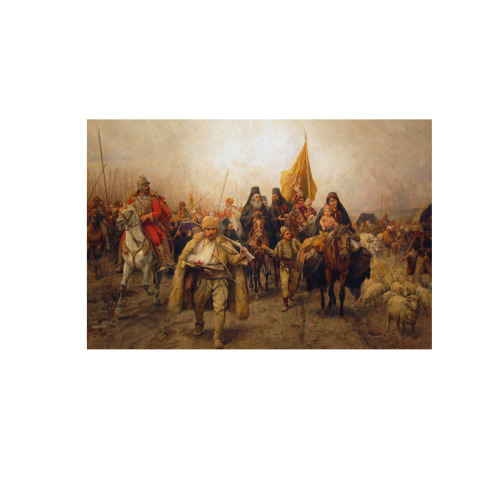 The migration of the Serbs is a well-known picture Frame Canvas Print 48"x32"