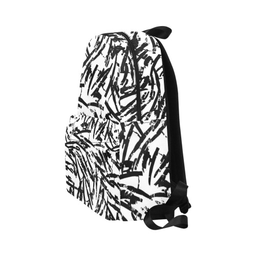 Brush Stroke Black and White Unisex Classic Backpack (Model 1673)