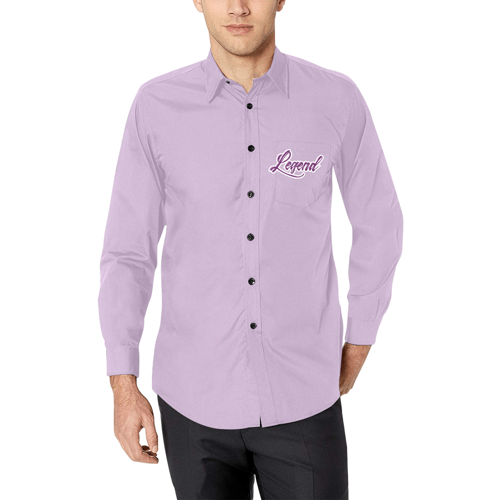 PURPLE Men's All Over Print Casual Dress Shirt (Model T61)