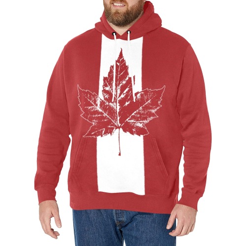 Cool Canada Flag Men's Long Sleeve Fleece Hoodie (Model H55)