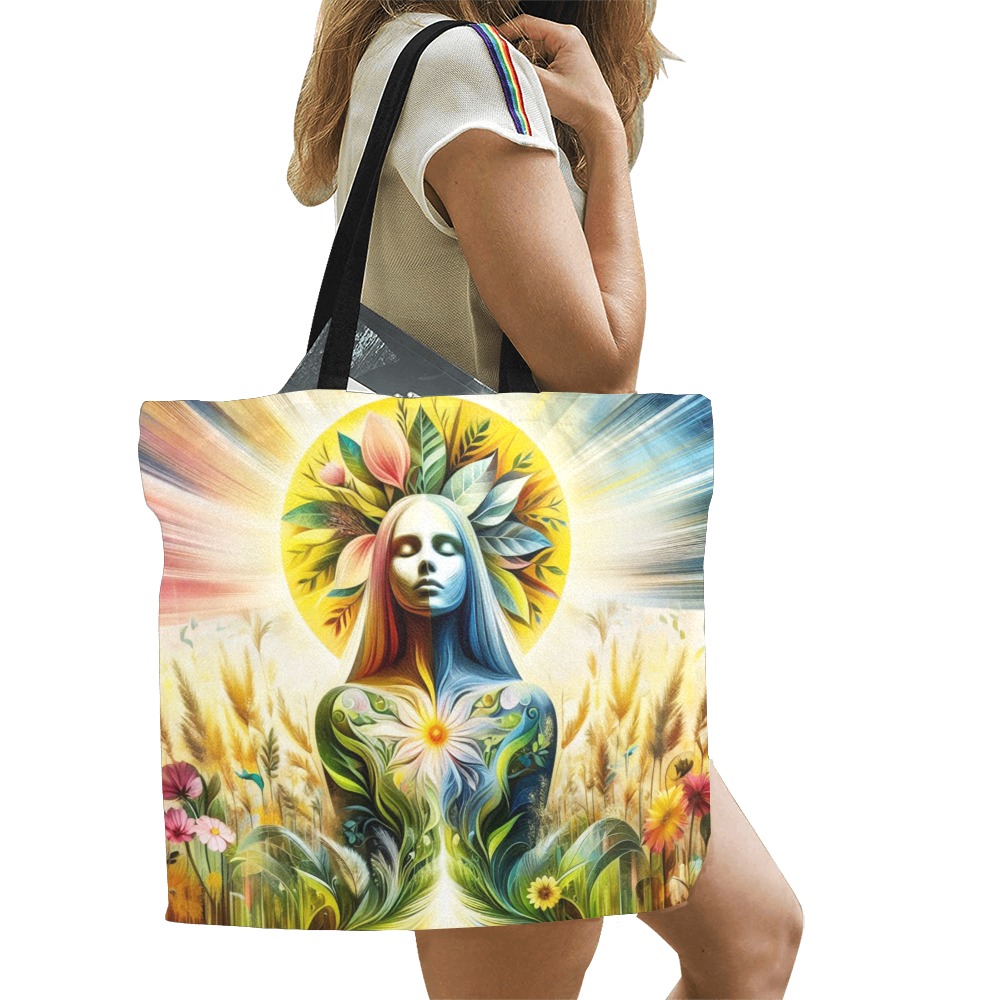 Mother Nature All Over Print Canvas Tote Bag/Large (Model 1699)