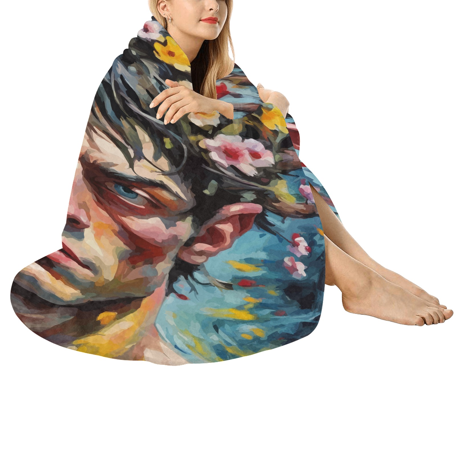 Mandella_Awd35148  Circular Micro Fleece Blanket 60