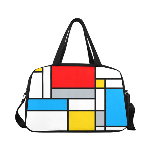 Mondrian Style Color Composition Geometric Retro Art Fitness Handbag (Model 1671)