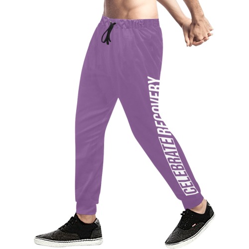 Celebrate Purple Men's All Over Print Sweatpants (Model L11)