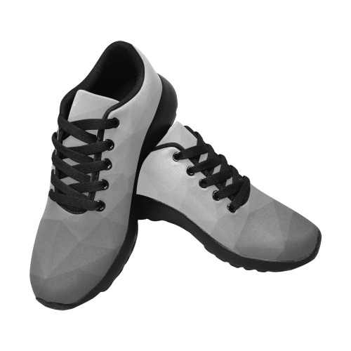 Grey Gradient Geometric Mesh Pattern Women’s Running Shoes (Model 020)