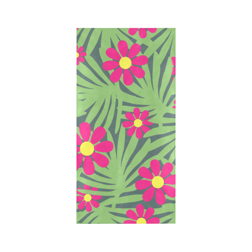 Pink Exotic Paradise Jungle Flowers and Leaves Beach Towel 30"x 60"