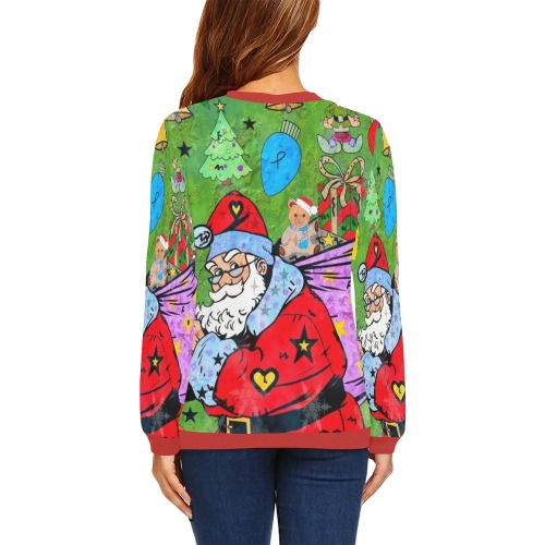 Christmas 2021 by Nico Bielow All Over Print Crewneck Sweatshirt for Women (Model H18)