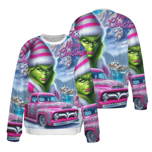 grinchy All Over Print Ribbed Sweatshirt