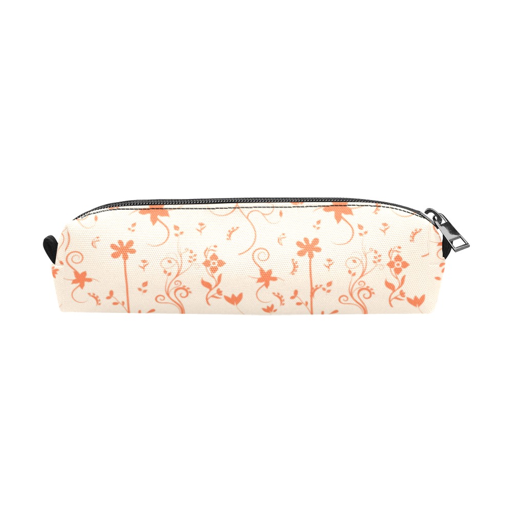 Living Coral Floral Pattern Pencil Pouch/Small (Model 1681)