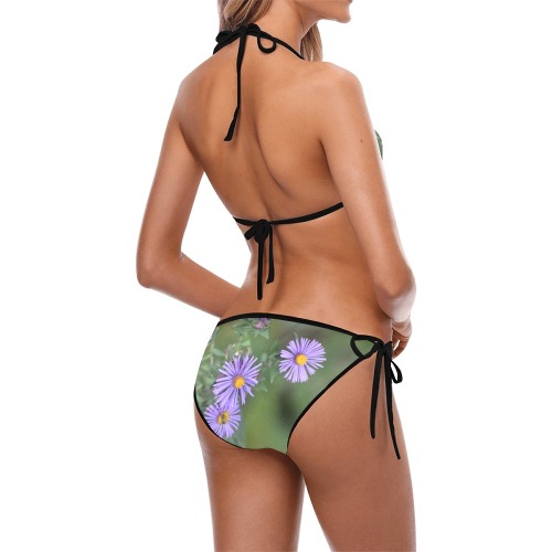 Purple Flowers Custom Bikini Swimsuit (Model S01)