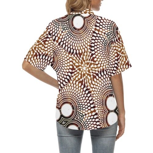 AFRICAN PRINT PATTERN 4 All Over Print Hawaiian Shirt for Women (Model T58)
