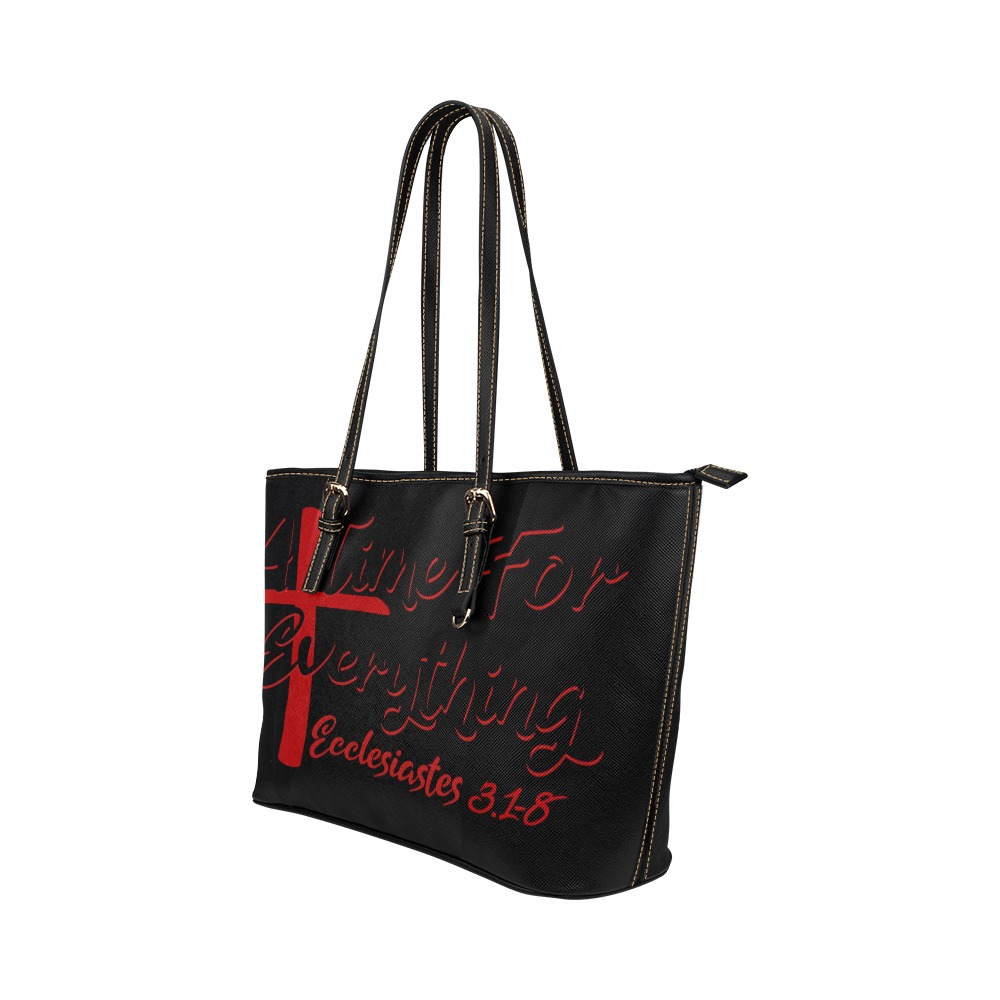 A Time For everything tote sm Leather Tote Bag/Small (Model 1651)
