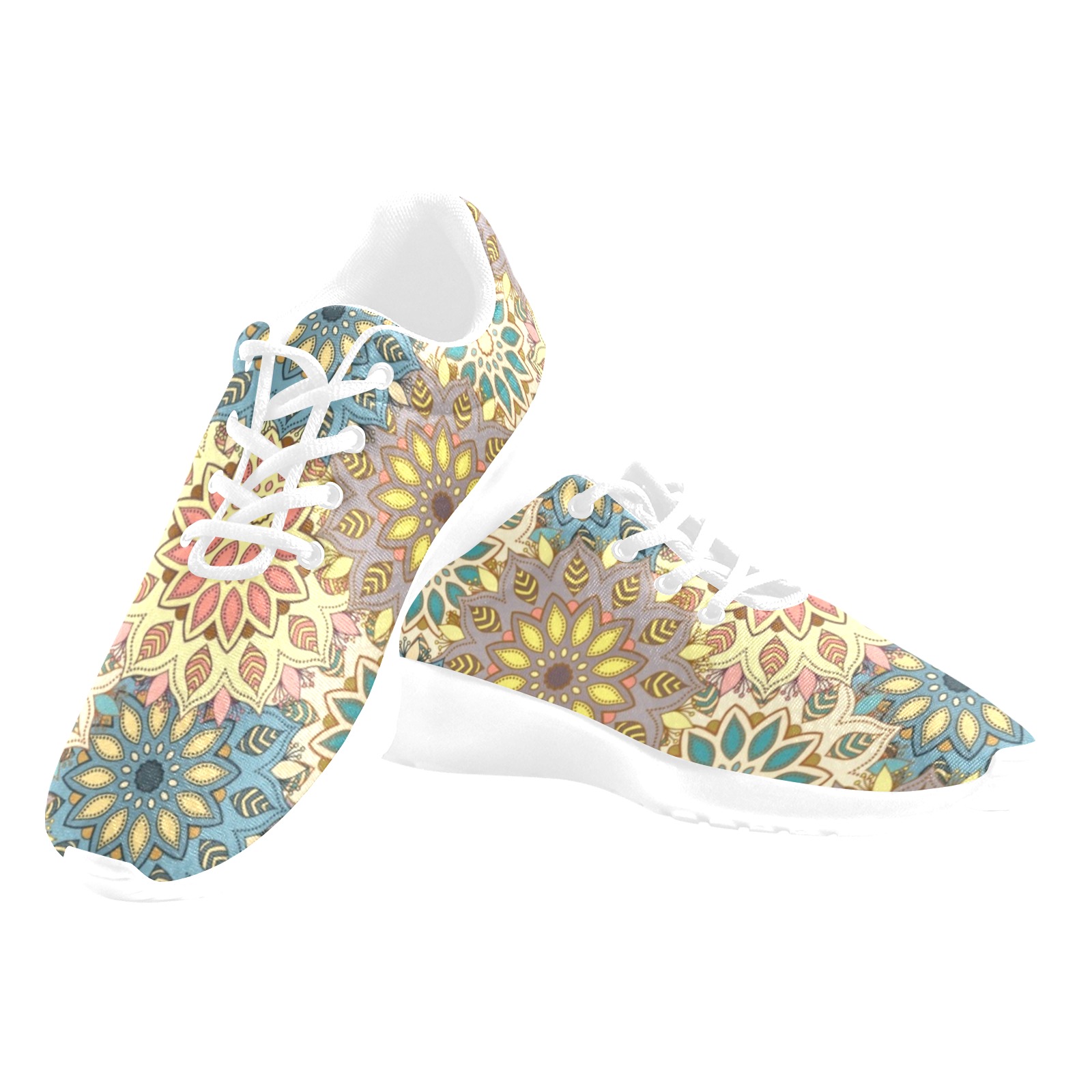 Beautiful Floral Mandala Women's Athletic Shoes (Model 0200)