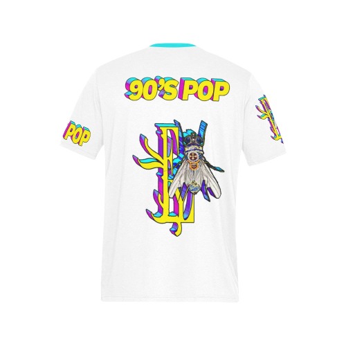 90's PoP Collectable  Fly Men's All Over Print T-Shirt (Solid Color Neck) (Model T63)