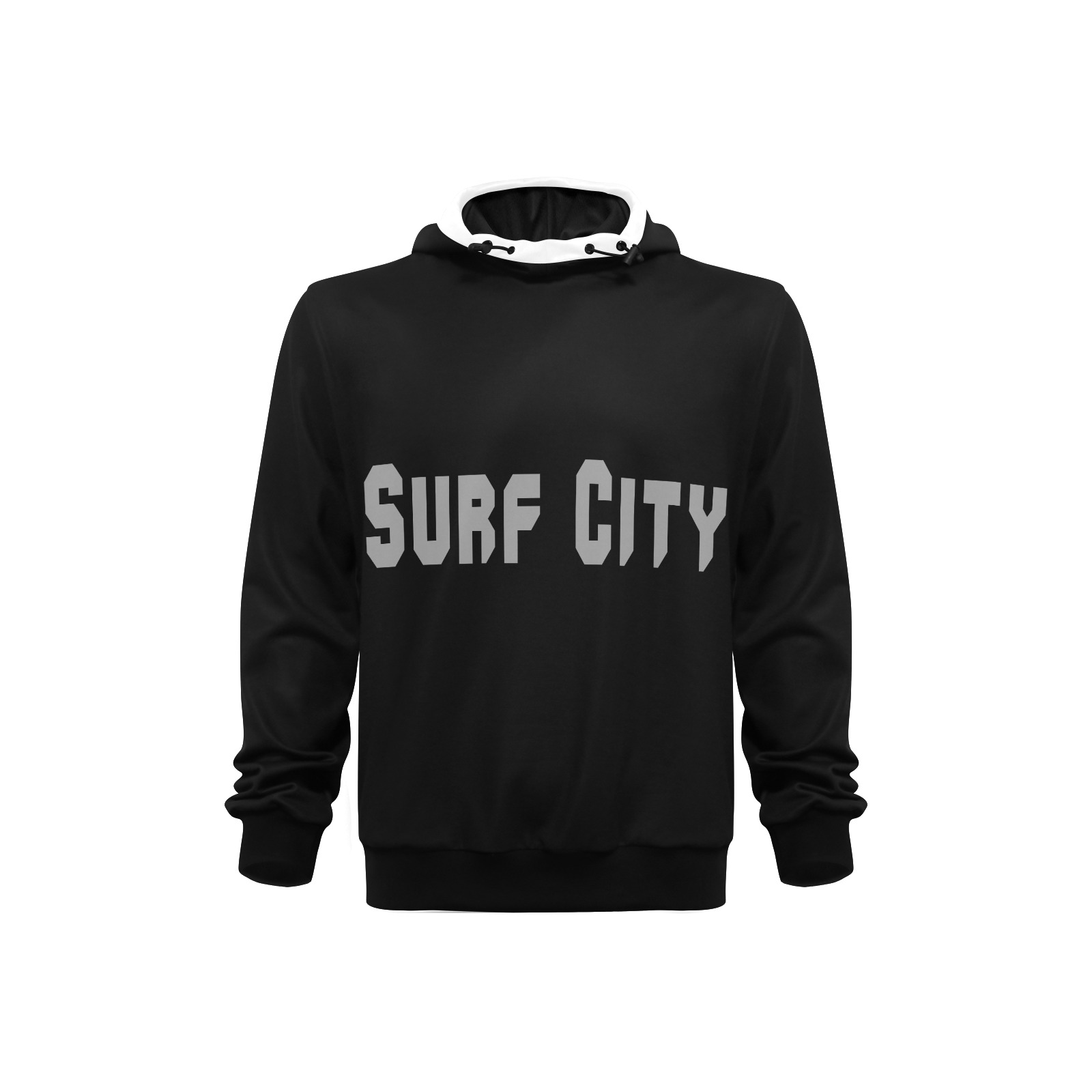 SURF CITY High Neck Pullover Hoodie for Men (Model H24)