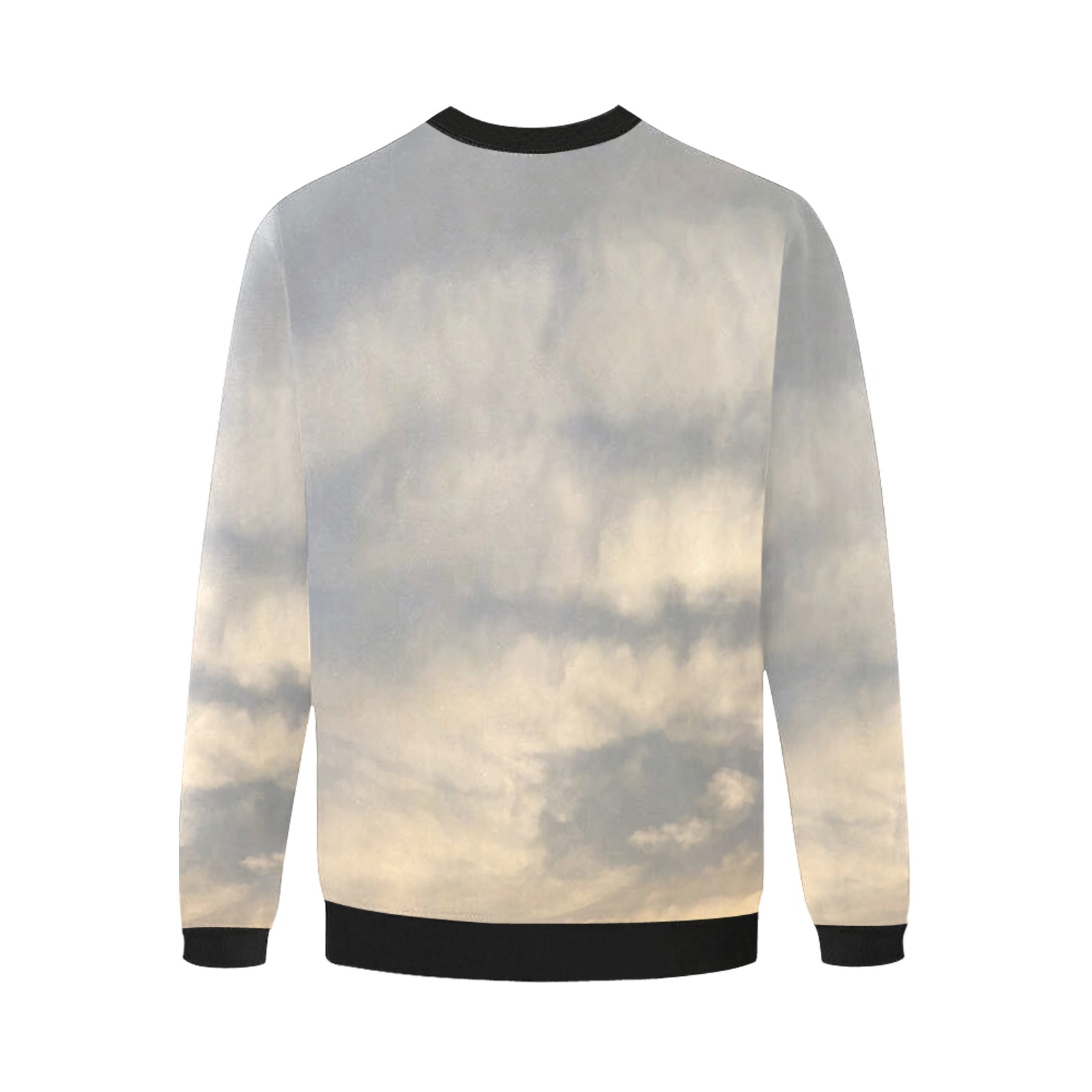 Rippled Cloud Collection Men's Oversized Fleece Crew Sweatshirt (Model H18)