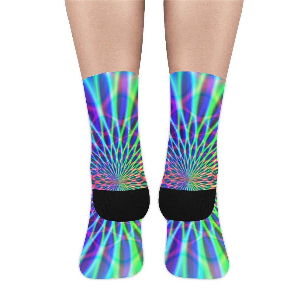 Abstract Rainbow Geometric.jpg Trouser Socks (For Men)