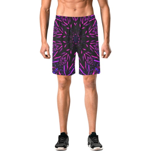 Ô Shades of Violet Men's All Over Print Elastic Beach Shorts (Model L20)