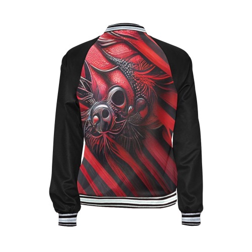red and black gothic 2 All Over Print Bomber Jacket for Women (Model H21)