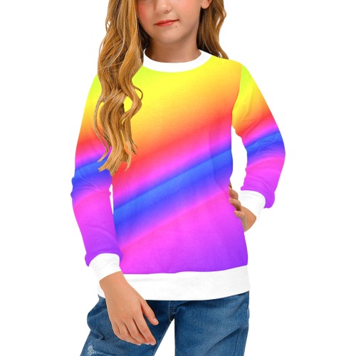 spectrum Girls' All Over Print Crew Neck Sweater (Model H49)