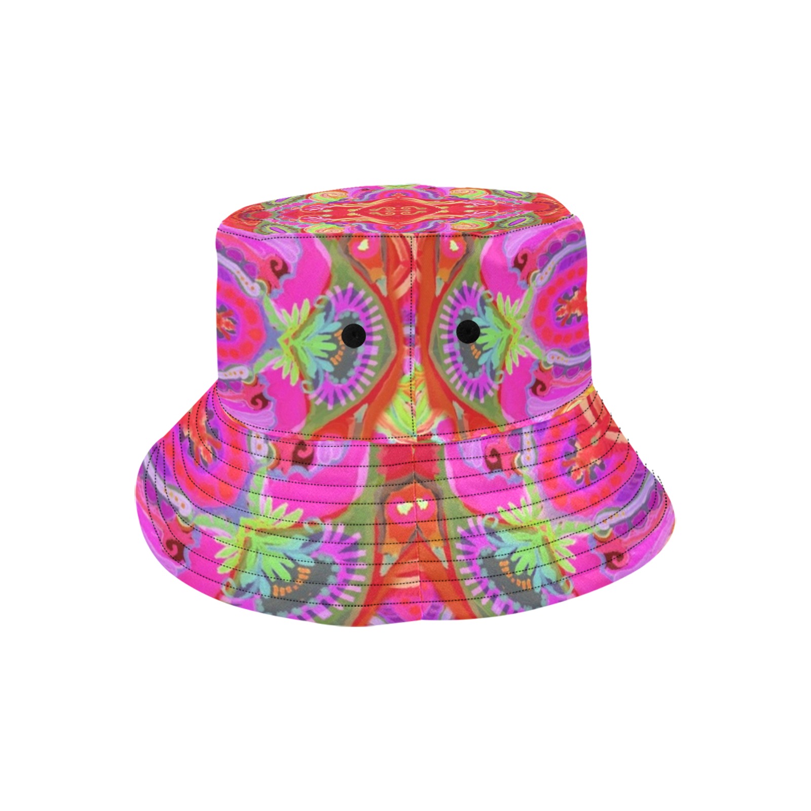 hippy 3 red Unisex Summer Bucket Hat