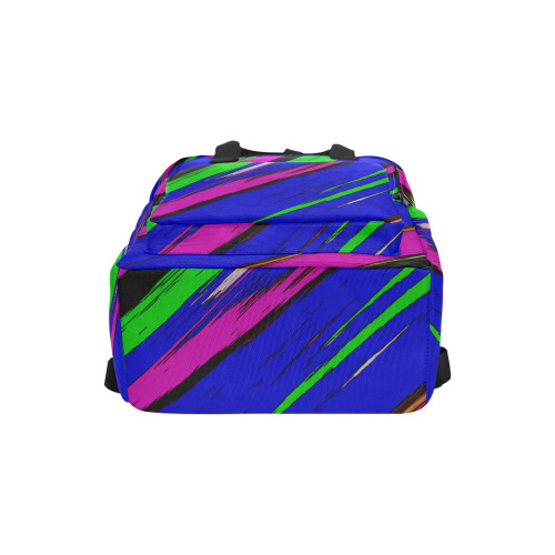 Diagonal Green Blue Purple And Black Abstract Art Twin Handle Backpack (Model 1732)