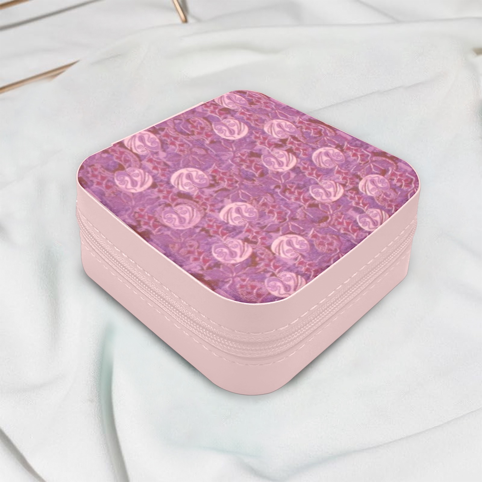 Modern stylish floral structure Custom Printed Travel Jewelry Box