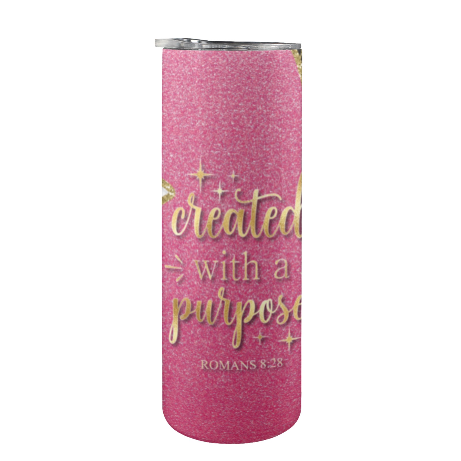 Bible verse tumbler - Created with a Purpose 20oz Tall Skinny Tumbler with Lid and Straw