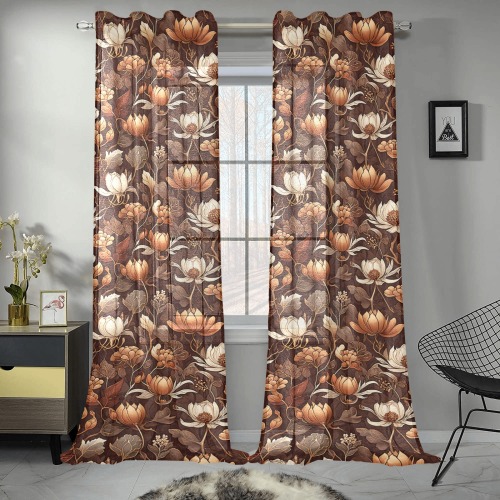 Fabulous Florals 38 Gauze Curtain 28"x95" (Two-Piece)