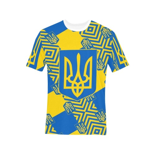 UKRAINE 2 Men's All Over Print T-Shirt (Solid Color Neck) (Model T63)