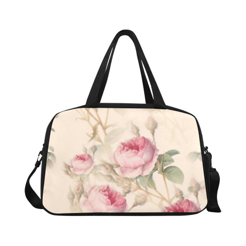 Vintage Pink Rose Garden Pattern Fitness Handbag (Model 1671)