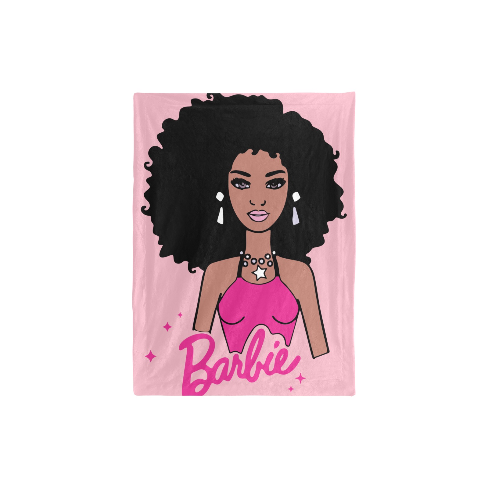 Afro Barbie Baby Blanket Baby Blanket 30"x40"