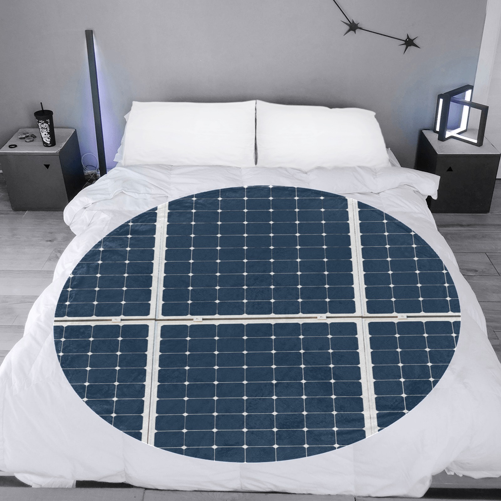 Solar Technology Power Panel Image Sun Energy Circular Ultra-Soft Micro Fleece Blanket 60"
