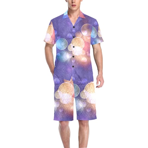 Purple by Nico Bielow Men's V-Neck Short Pajama Set
