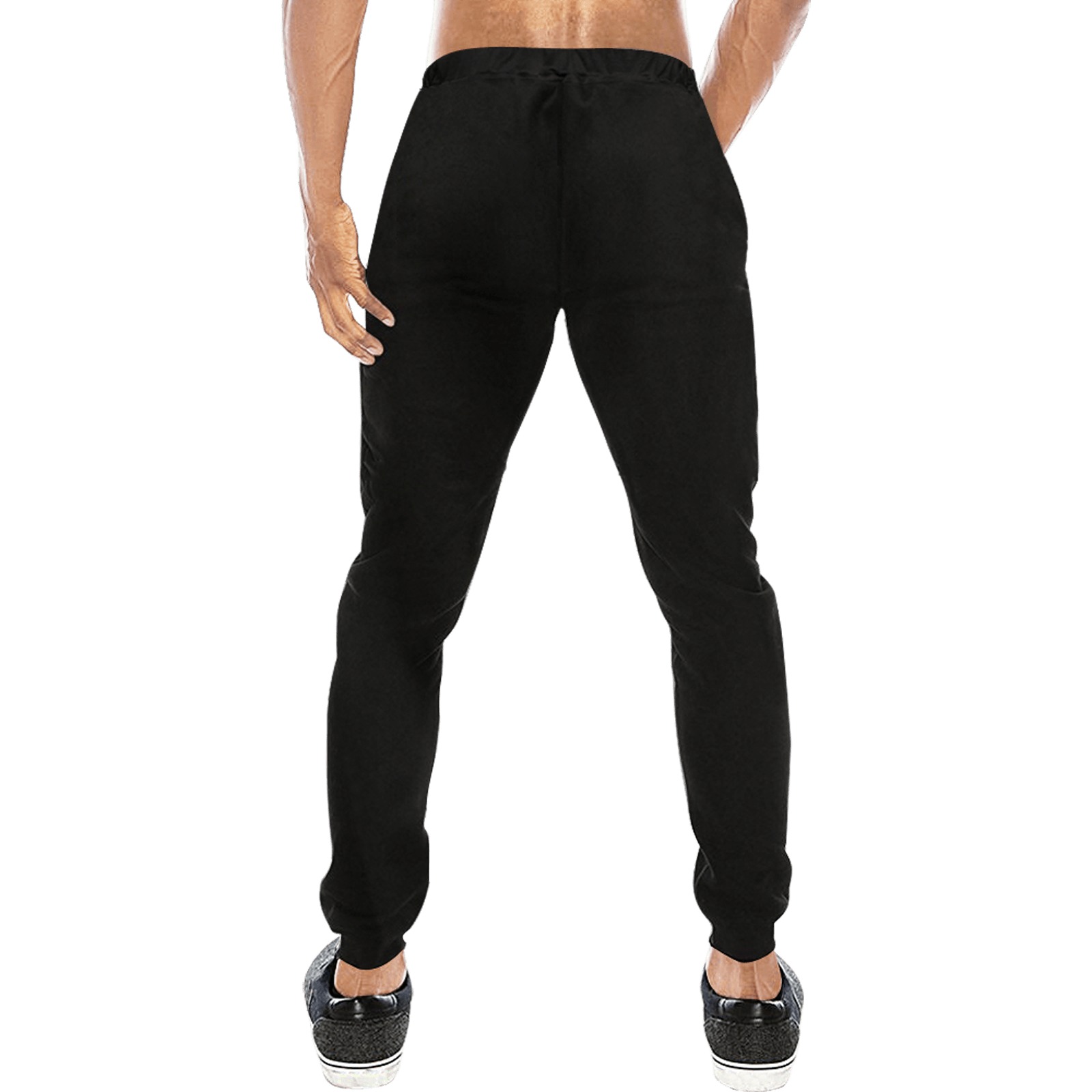 black joggers men Men's All Over Print Sweatpants (Model L11)