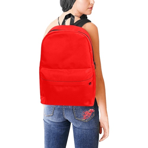 Merry Christmas Red Solid Color Unisex Classic Backpack (Model 1673)