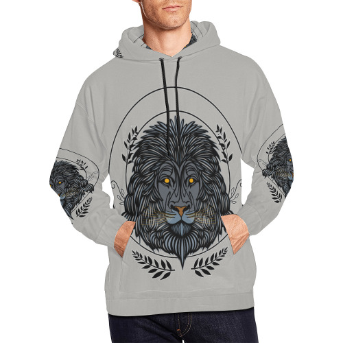 Lion Head All Over Print Hoodie for Men (USA Size) (Model H13)